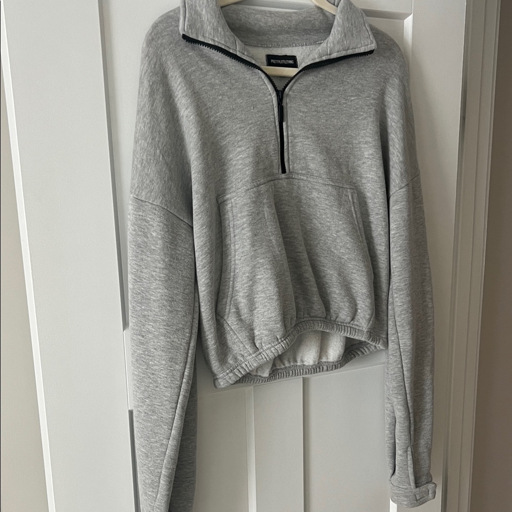 Pretty Little Thing cropped quarter zip